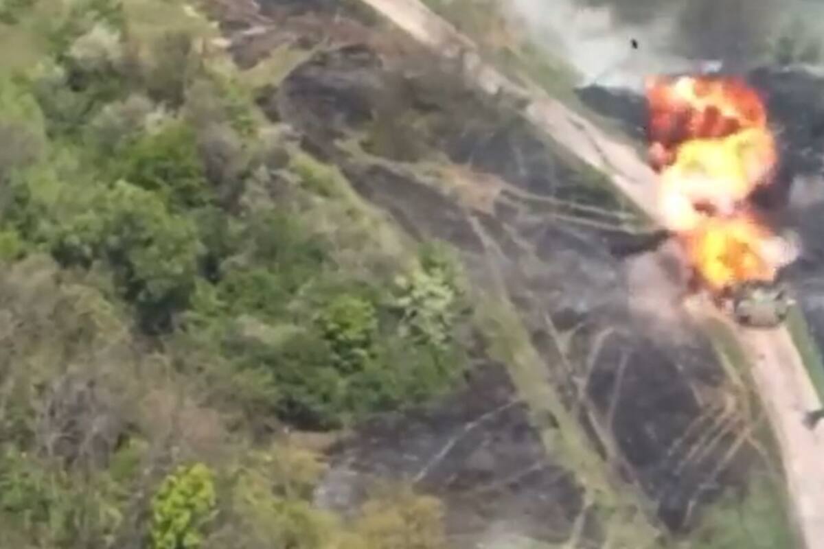 Ataque ucraniano a un tanque ruso