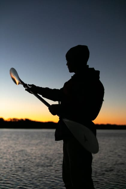 Atardecer en el río Uruguay.