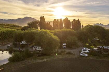 Atardecer en la bodega Nant y Fall