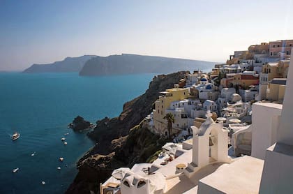 Atardecer en Oia, Santorini, uno de los más espectaculares del mundo.