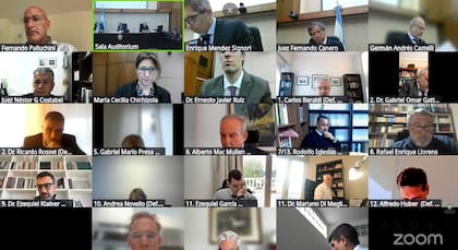 Audiencia por zoom del juicio por el caso de los Cuadernos