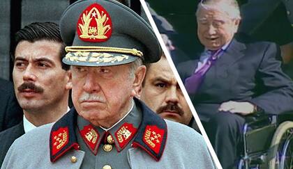 Augusto Pinochet, una imagen del ex dictador chileno tomada el 11 de septiembre de 1997 y la otra en marzo de 2000 cuando regresó a Chile tras estar detenido en Londres