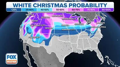 Aumentan las probabilidades de que se produzca una Navidad blanca en Estados Unidos