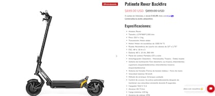 Aunque está en oferta, el costo real del scooter que tenía el influencer es de US$899