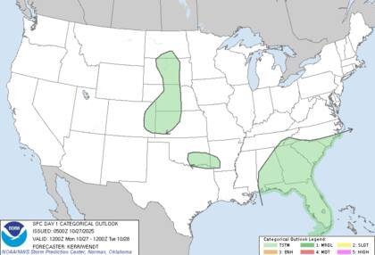 Aunque Florida experimentará una elevada inestabilidad atmosférica con tormentas vespertinas, el Centro de Predicción de Tormentas aclara que el potencial de eventos severos será limitado debido a la escasa cizalladura del viento