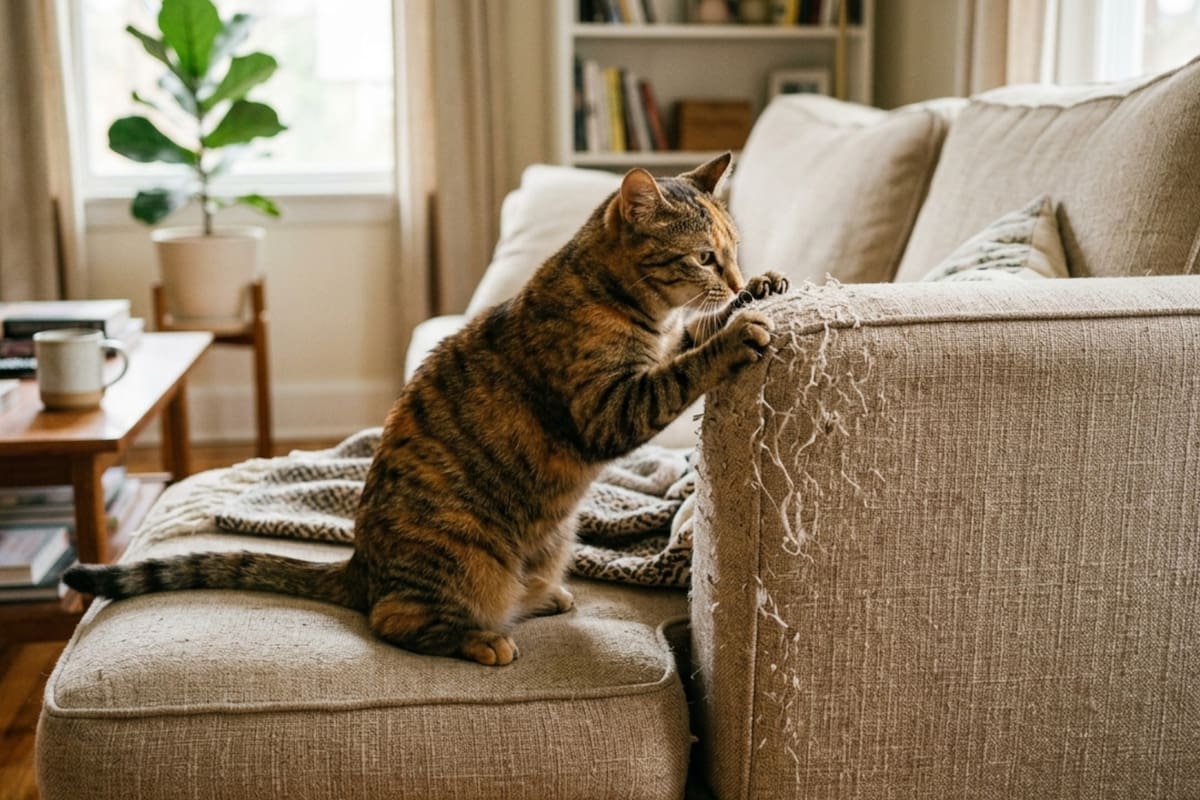 Aunque puede ser un hábito molesto, este comportamiento es completamente natural en los felinos (Foto: Ilustrativa generada con IA)