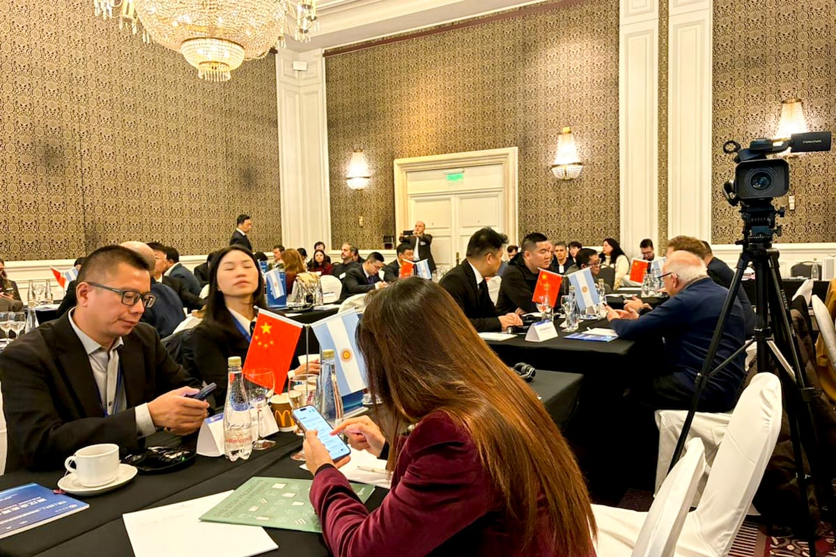 Auriculares de traducción simultánea y banderines de ambos países sobre cada mesa: así fue la ronda de negocios entre empresarios chinos y argentinos en el Hotel Intercontinental porteño
