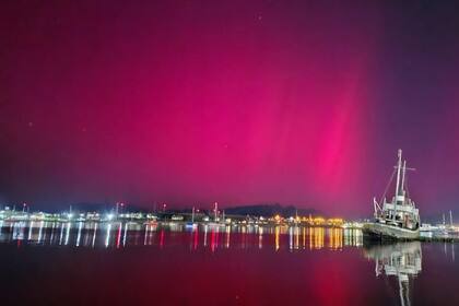 Aurora austral en Ushuaia (Imagen ilustrativa)