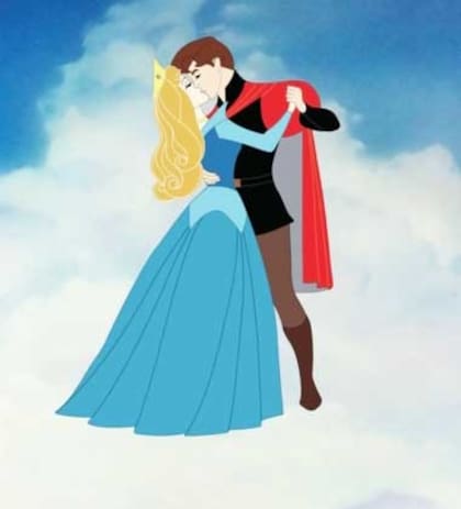 Aurora y el príncipe son los protagonistas del cuento
