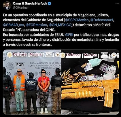Autoridades mexicanas dieron a conocer su detención en Jalisco, México