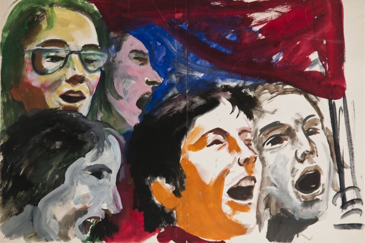 Autorretrato, c. 1976, tinta s/papel,1. Sin título, s/f, pintura s/papel. / 2. Sin título, c. 1970, tinta s/papel. / 3. Sin título, c. 1969, pintura s/papel. / 4. Sin título (ilustración para La moneda de hierro de Jorge Luis Borges), c. 1976, pintura y lápiz s/papel.,5. Sin título, s/f, pintura so