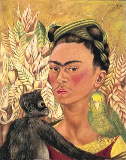 Autorretrato con chango y loro, de Frida Kahlo, una de las piezas emblemáticas de la colección del Malba