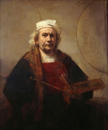 Autorretrato con paleta y pinceles (1660/65, detalle)