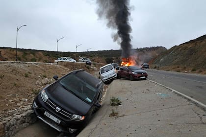 Autos dañados en Ceuta