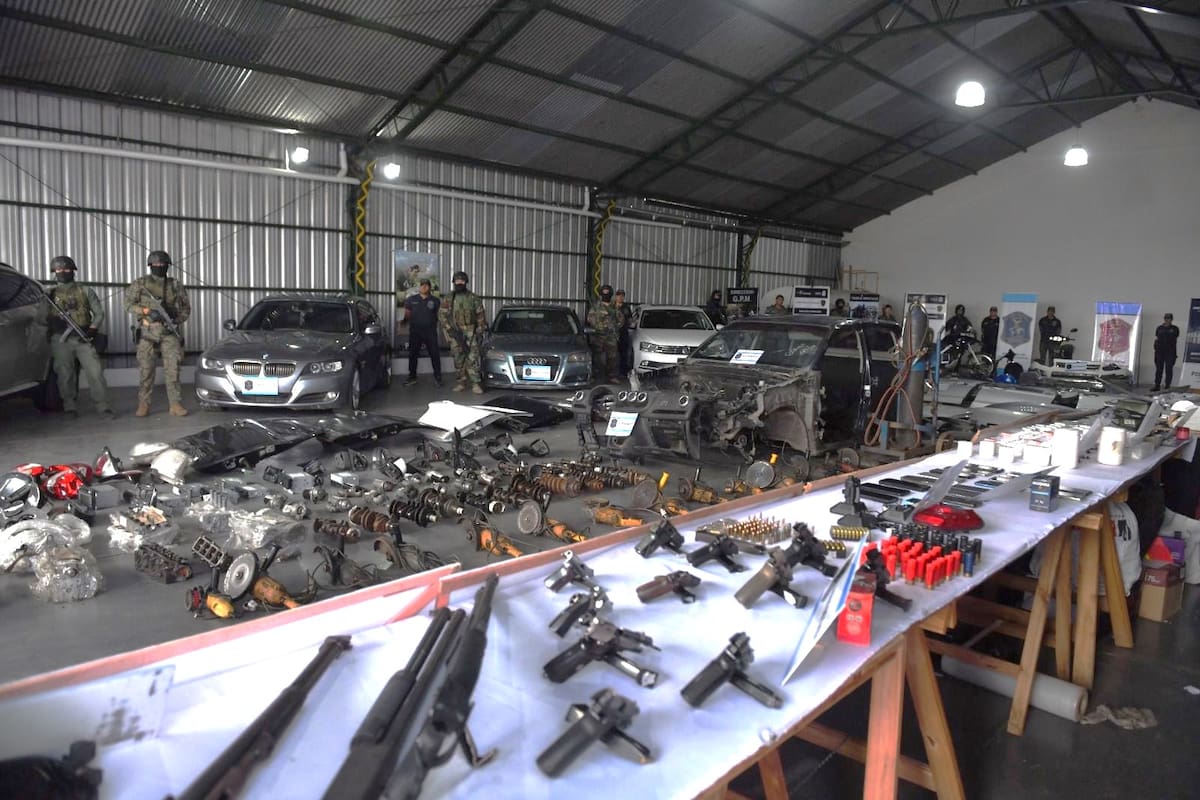 Autos, repuestos y armas secuestrados a una banda de ladrones de vehículos