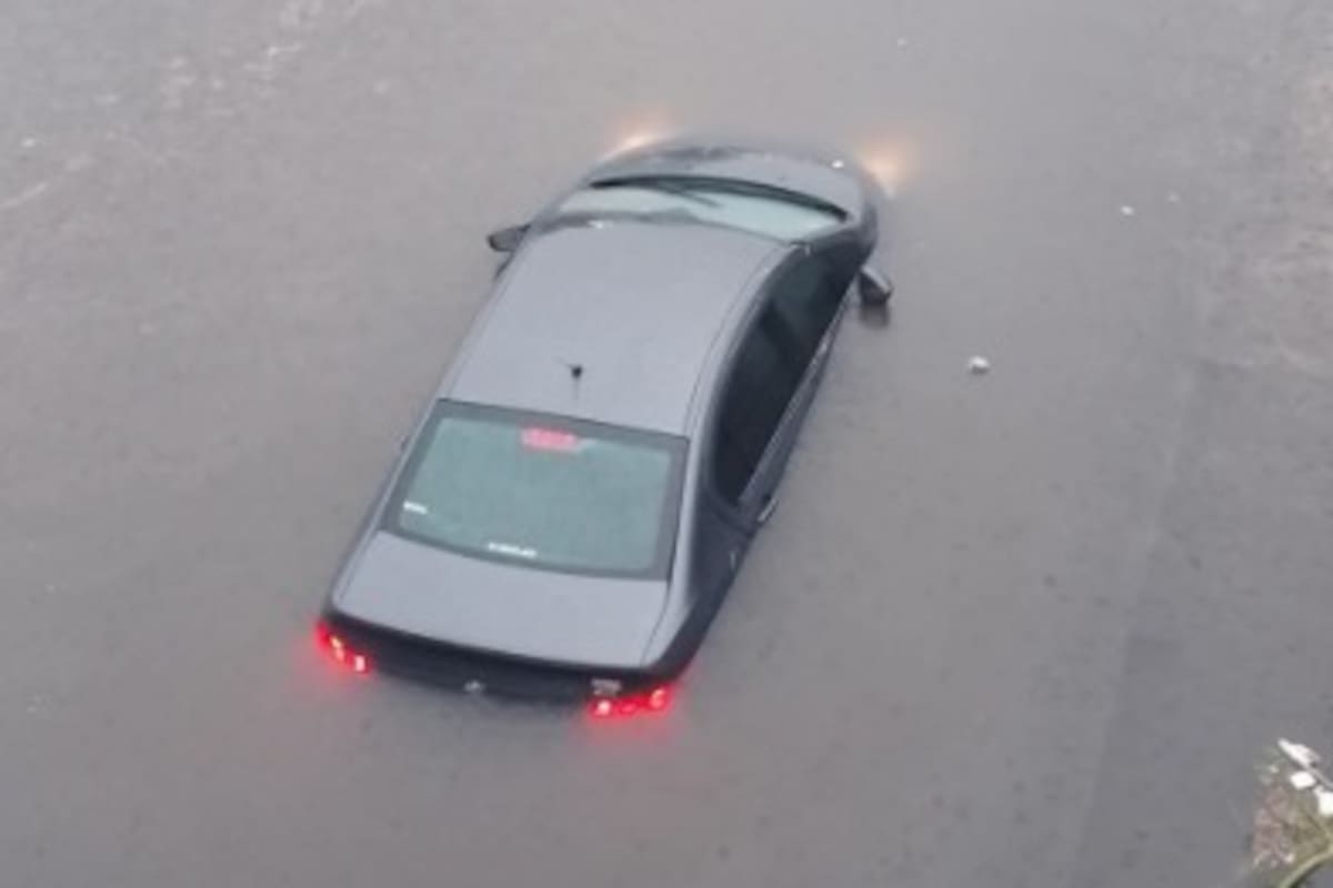 Avenida General Paz, inundada