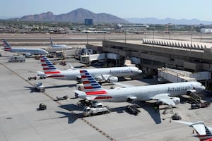 Aviones de American Airlines en el Aeropuerto Internacional Phoenix Sky Harbor el 19 de julio del 2024.