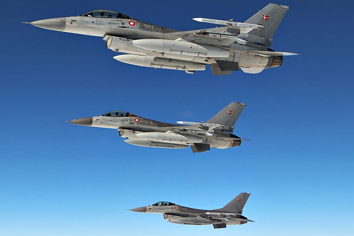 Aviones F-16 de la Real Fuerza Aérea de Dinamarca