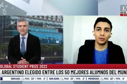 Axel Córdoba, el argentino seleccionado entre los 50 mejores estudiantes del planeta, dialogó con LN+ este domingo