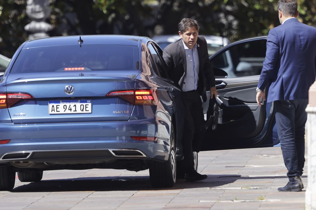 Axel Kicillof, al llegar al encuentro con Francos en la Casa Rosada
