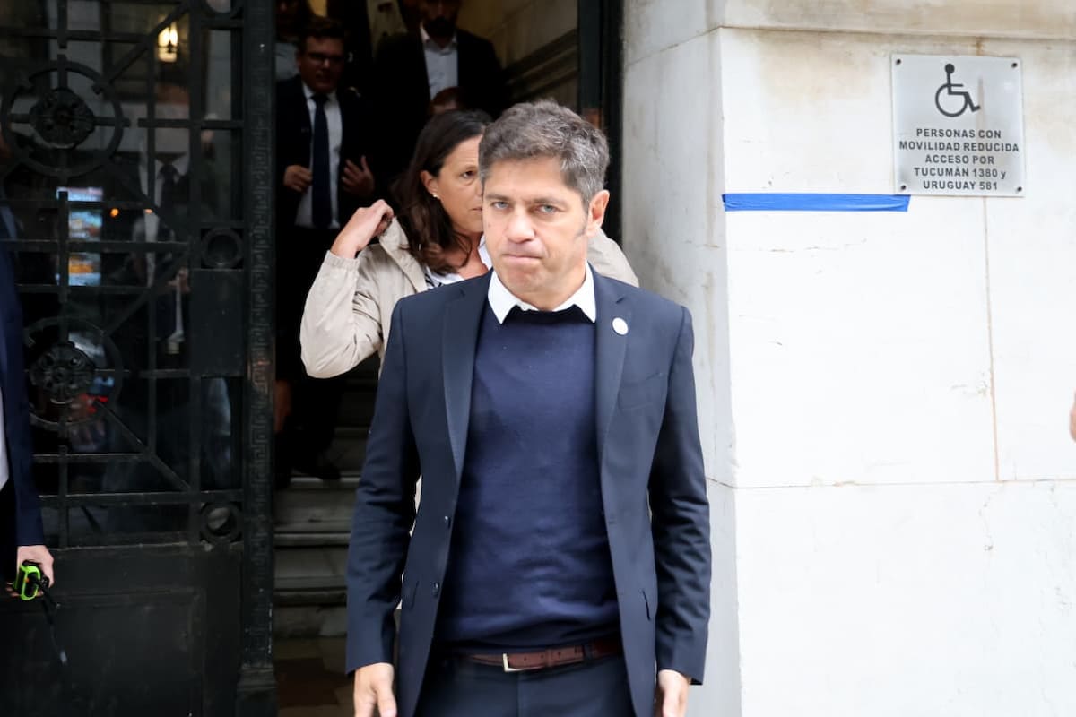 Axel Kicillof, al retirarse de los tribunales de la calle Talcahuano, este martes