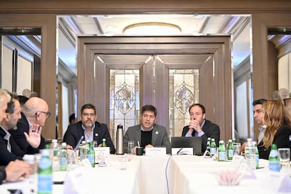 Axel Kicillof con representantes de fondos de inversión en Estados Unidos