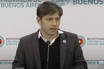 Axel Kicillof durante el anuncio