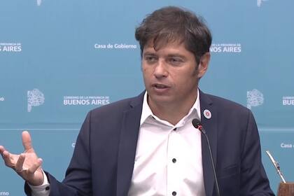 Axel Kicillof, durante la conferencia de prensa de este jueves