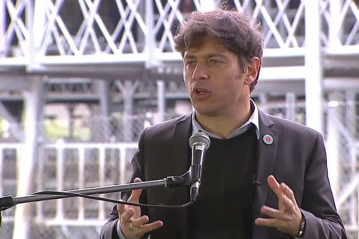 Axel Kicillof durante la presentación del Mercado Agroganadero