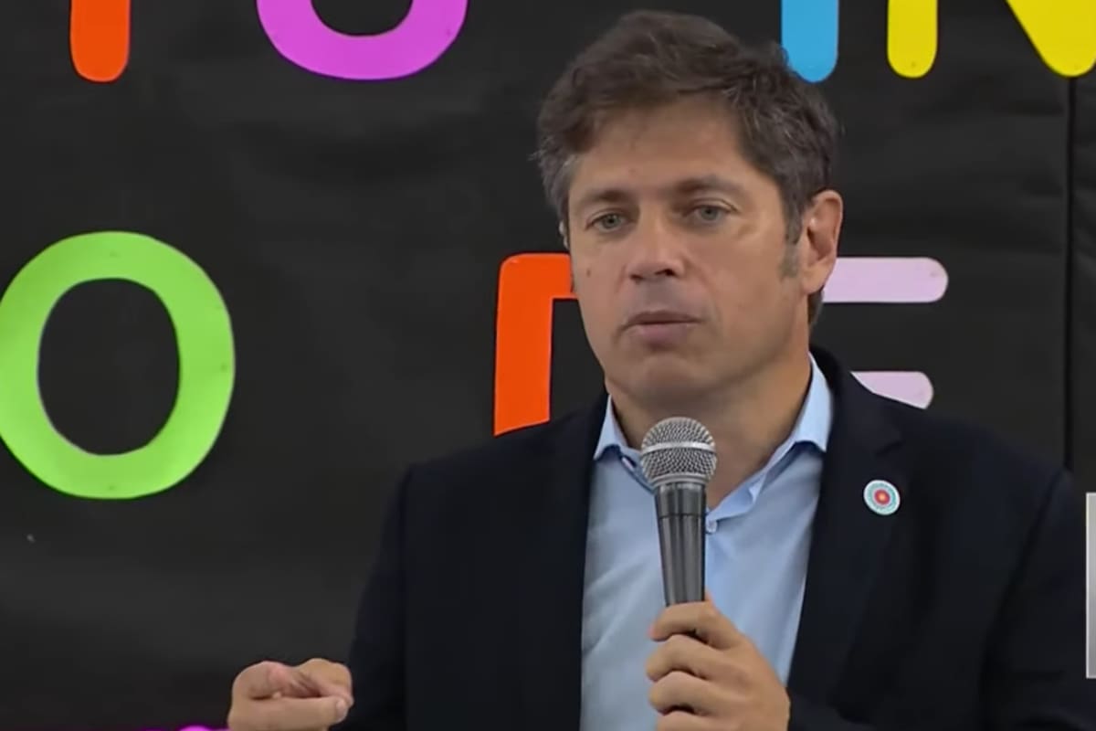 Axel Kicillof, durante su discurso en el inicio del ciclo lectivo 2024