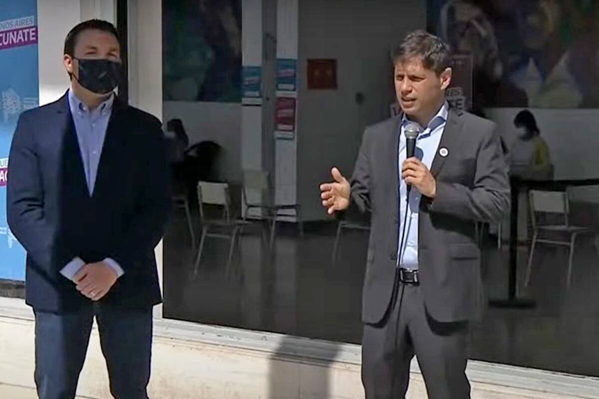 Axel Kicillof durante un acto en Florencio Varela