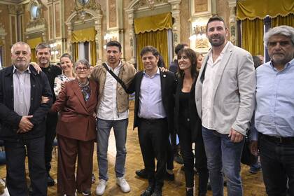 Axel Kicillof, el 9 de diciembre, cuando anunció su intención de comprar acciones de Aerolíneas Argentinas junto con los gremios aeronáuticos