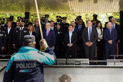 Axel Kicillof, junto a Aníbal Fernández y Sergio Berni, en un acto de 2021