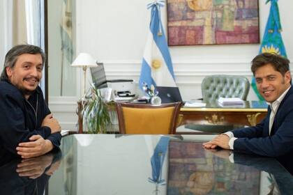 Axel Kicillof recibió ayer en su despacho a Máximo Kirchner