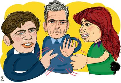 Axel Kicillof, Sergio Massa y Cristina Kirchner