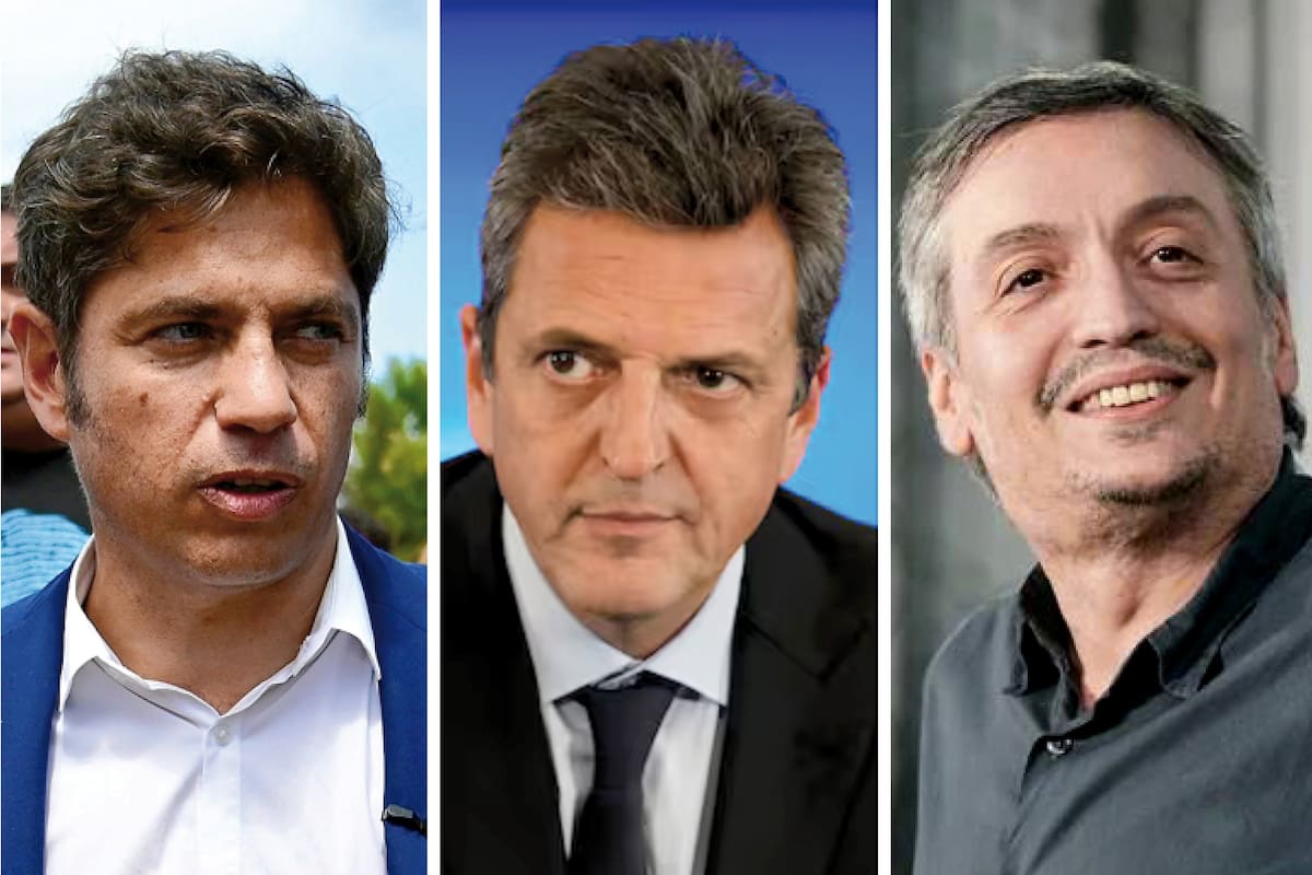 Axel Kicillof, Sergio Massa y Máximo Kirchner
