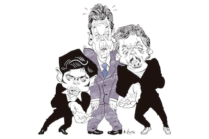 Axel Kicillof, Sergio Massa y Máximo Kirchner