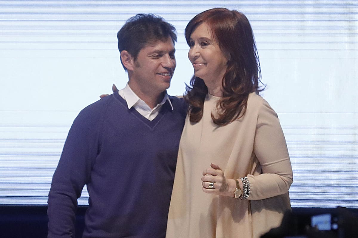 Axel Kicillof y Cristina Kirchner, ayer, en Merlo
