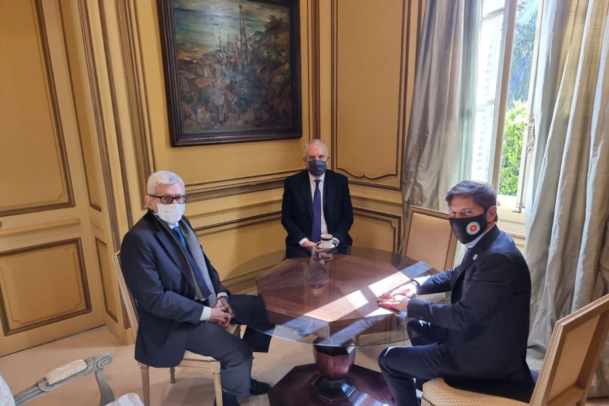 Axel Kicillof y Eduardo Pettigiani en la Gobernación, junto al ministro de Justicia, Julio Alak,