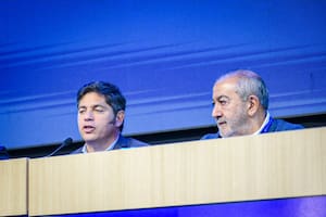 Axel Kicillof y Héctor Daer, en La Falda