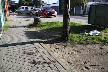 Las manchas de sangre en la escena del crimen