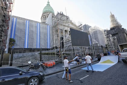 Ayer se ultimaban los preparativos frente al Congreso