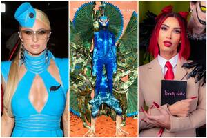 Azafatas, pavos reales y looks en pareja: los famosos se produjeron con todo para la gran fiesta de Halloween