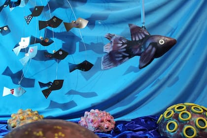 Azul del mar y peces