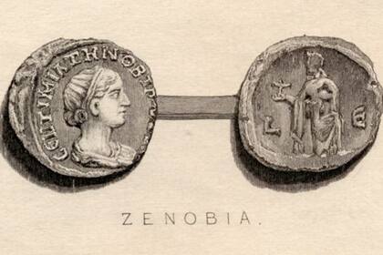 Monedas del siglo III con la imagen de Zenobia.