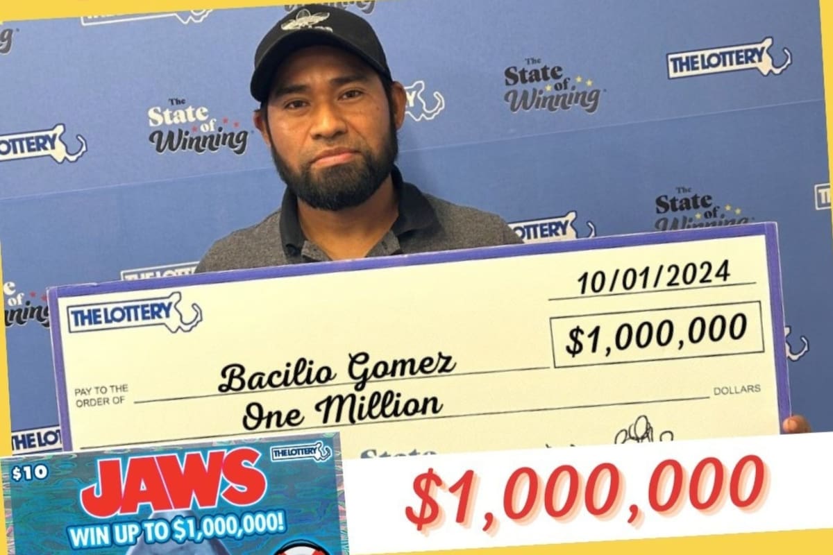 Bacilio Gómez festejó con el juego de JAWS (Foto: Lotería de Massachusetts)