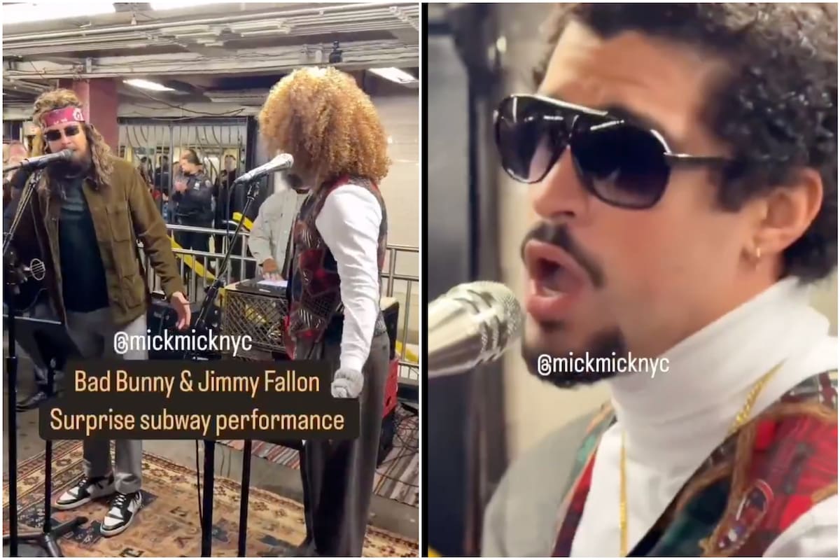 Bad Bunny actuó con Jimmy Fallon en el metro de Nueva York (captura de video)