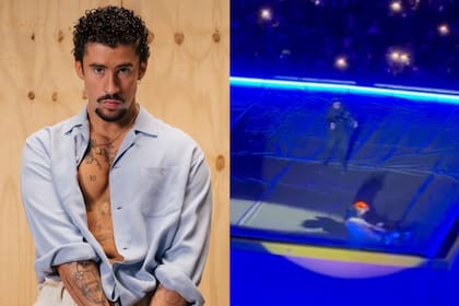Bad Bunny se viralizó tras caerse durante su primer concierto en México (Instagram/Badbunny-TikTok)