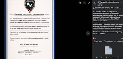 Bahía Blanca: brutal agresión a una árbitra en un partido de fútbol amateur.