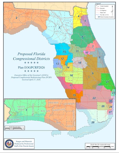 Bajo esta ley, 24 de los 28 escaños del Congreso de Florida se inclinan ahora hacia los republicanos